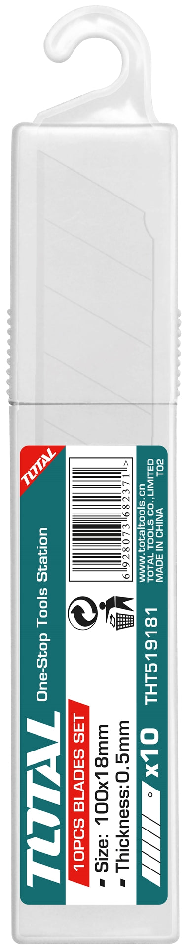 مجموع مجموعات شفرة سكين الأداة المساعدة (10pcs) - 18 × 100mm
