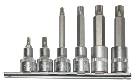 Seneca spline على مجموعة بتات مقبس السكك الحديدية (1/2 "د.) - 6pcs