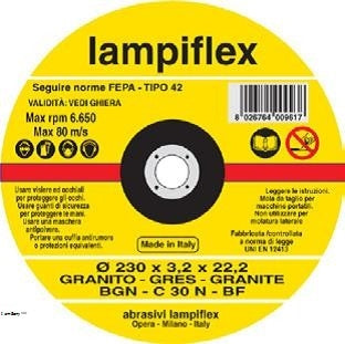 LAMPIFLEX Depressed Center Granite Cutting Disc - 115mm