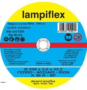 LAMPIFLEX Flat Center Iron Cutting Micro-Disc - 115mm