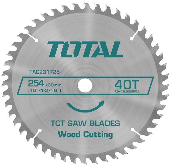 TOTAL Wood Saw Blade - 254mm (10")
