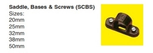 25mm uPVC SADDLE CLIP+BASE+SCREWS (WH)