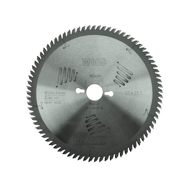 Dewalt DT4353-QZ الشفرة المنشار الدائرية المتطرفة 250 مم × 30 مم × 80T