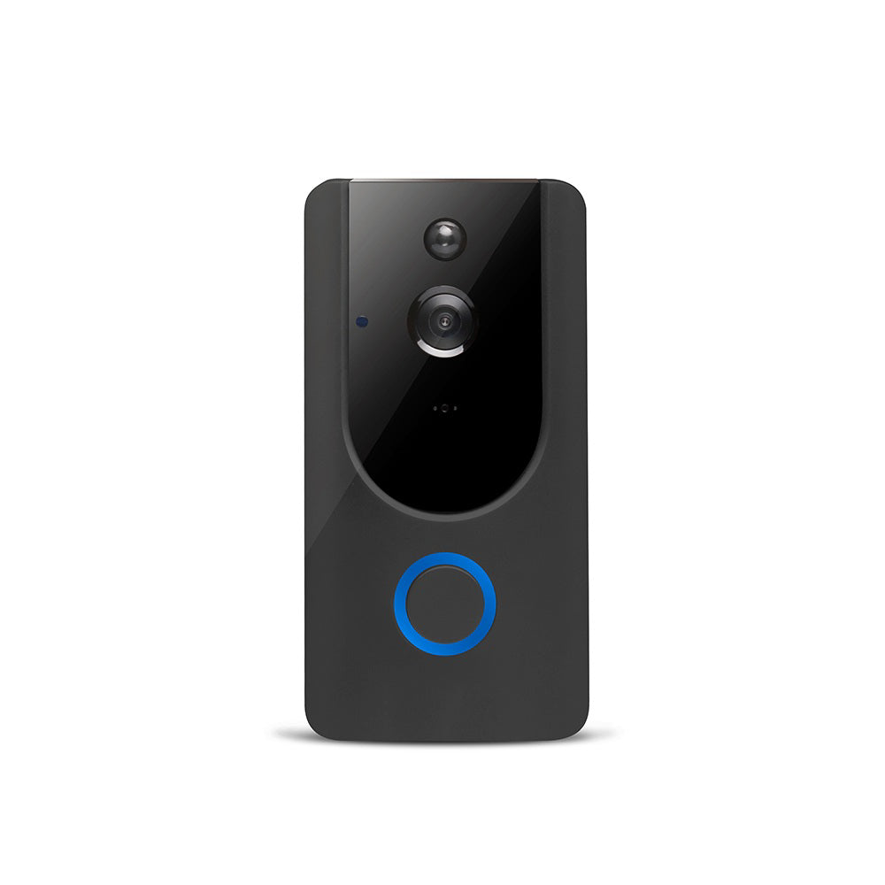 Smart WiFi Doorbell Security 1080p Camera Black