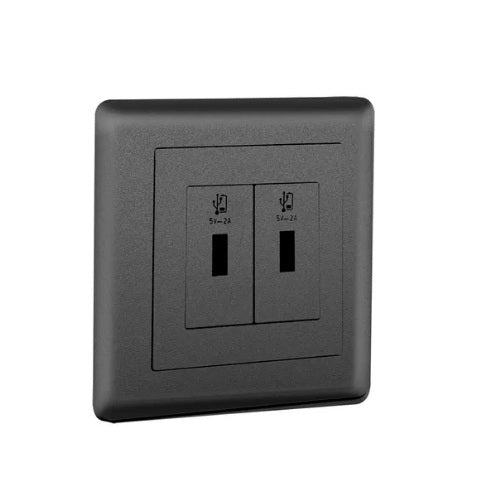 وحدة USB مزدوجة 2A أسود 3*3