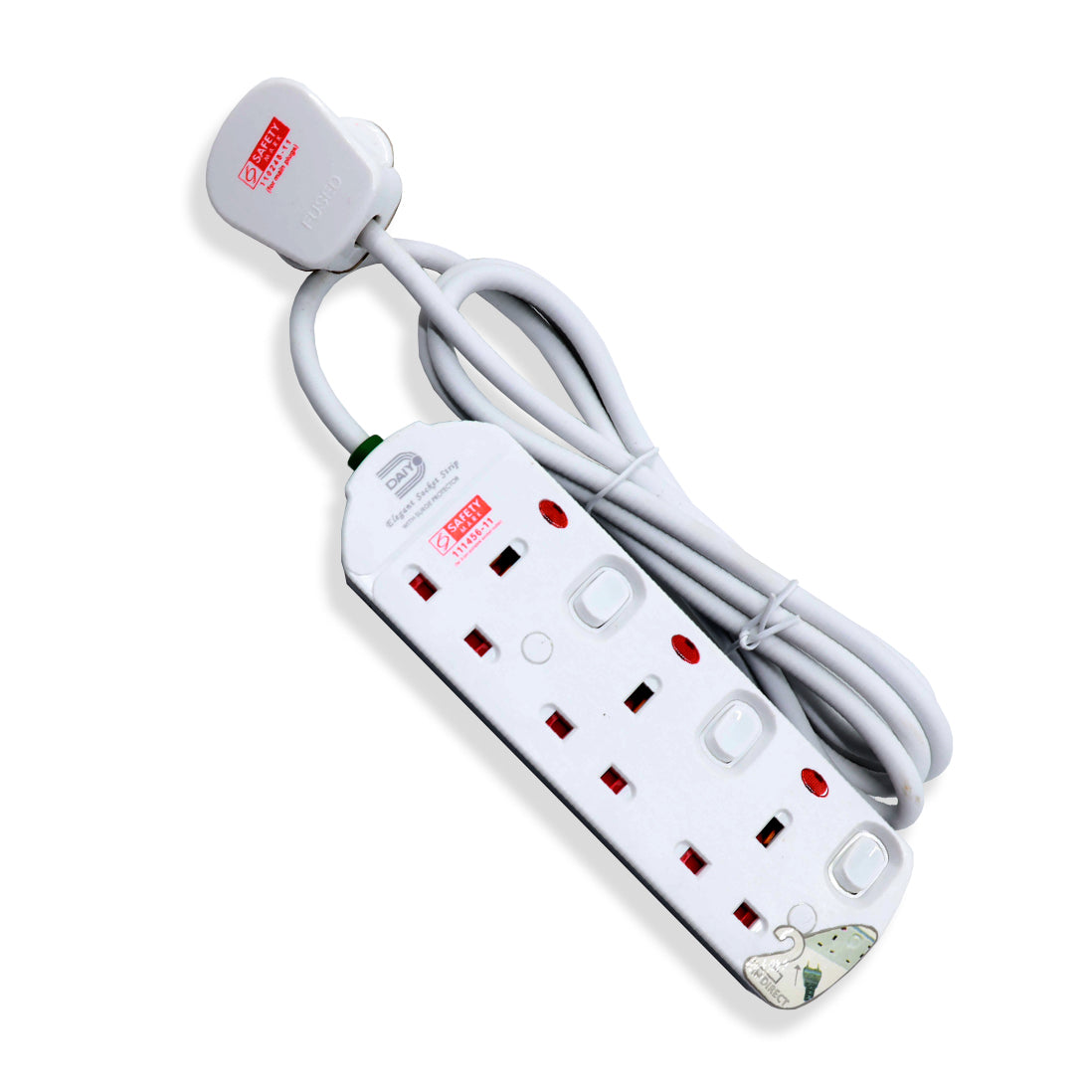 Daiyo Socket UK Style 3Way 2M