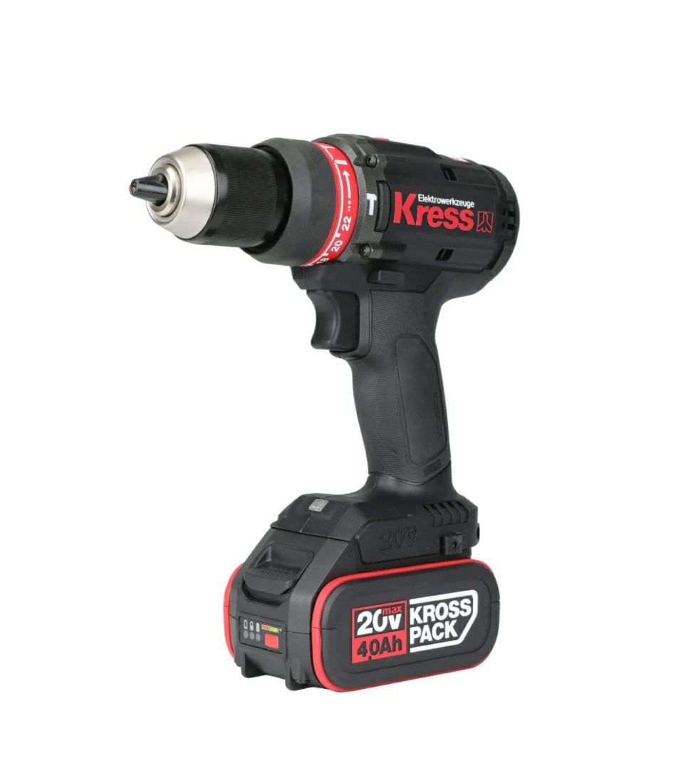 Kress Brushless Hammer Drill 20v 4ah 2bat - Kuc31.2