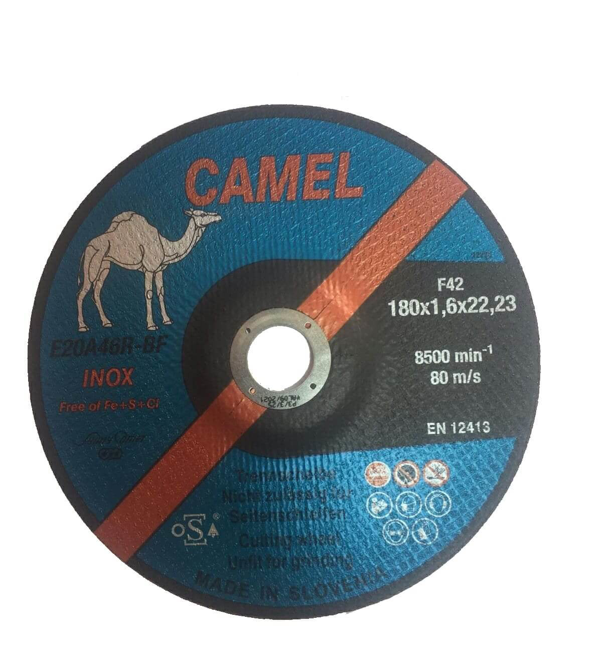 CAMEL INOX/SS قطع القرص 180x1.6x22.23 (7 ") F42 8500RPM EN 12413 - Slovenia