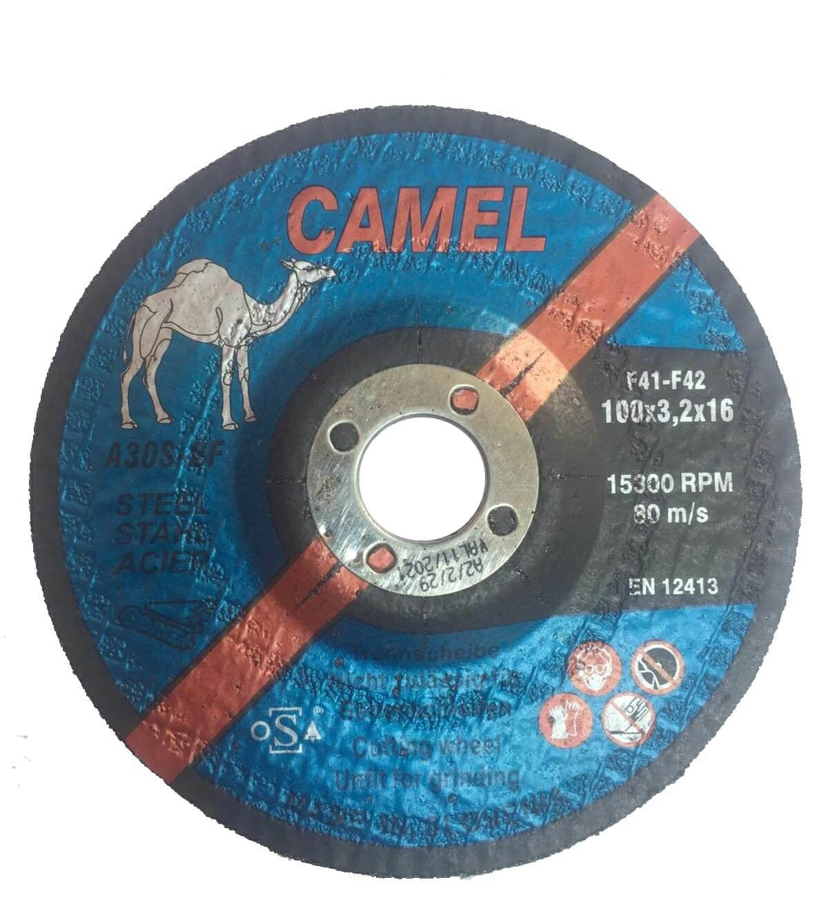 قرص القطع المعدني الجمل 100x3.2x16 (4 ") F42 15300RPM EN 12413 - سلوفينيا