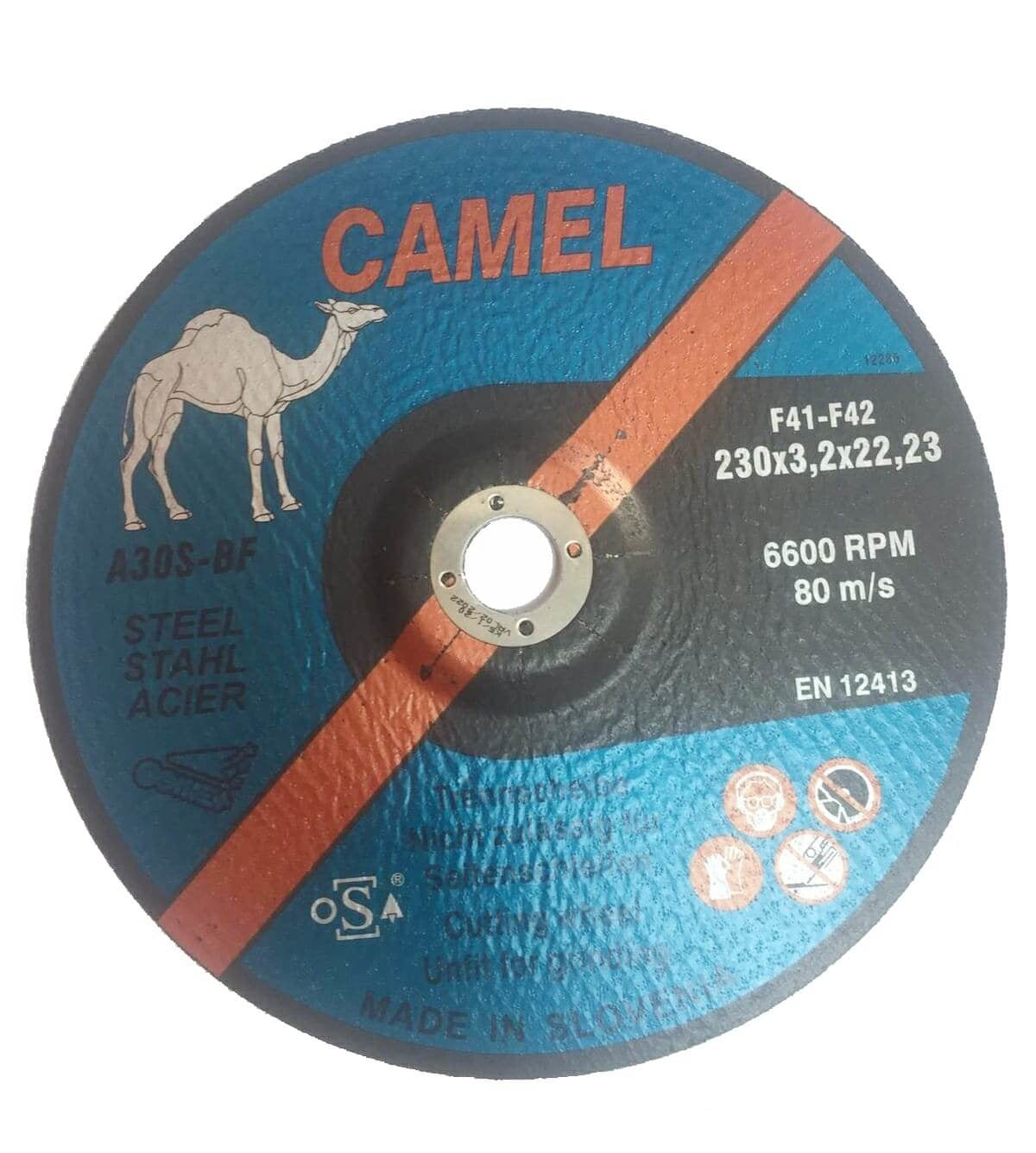 قرص القطع المعدني الجمل 230x3.2x22.23 (9 ") F42 6600RPM EN 12413 - سلوفينيا