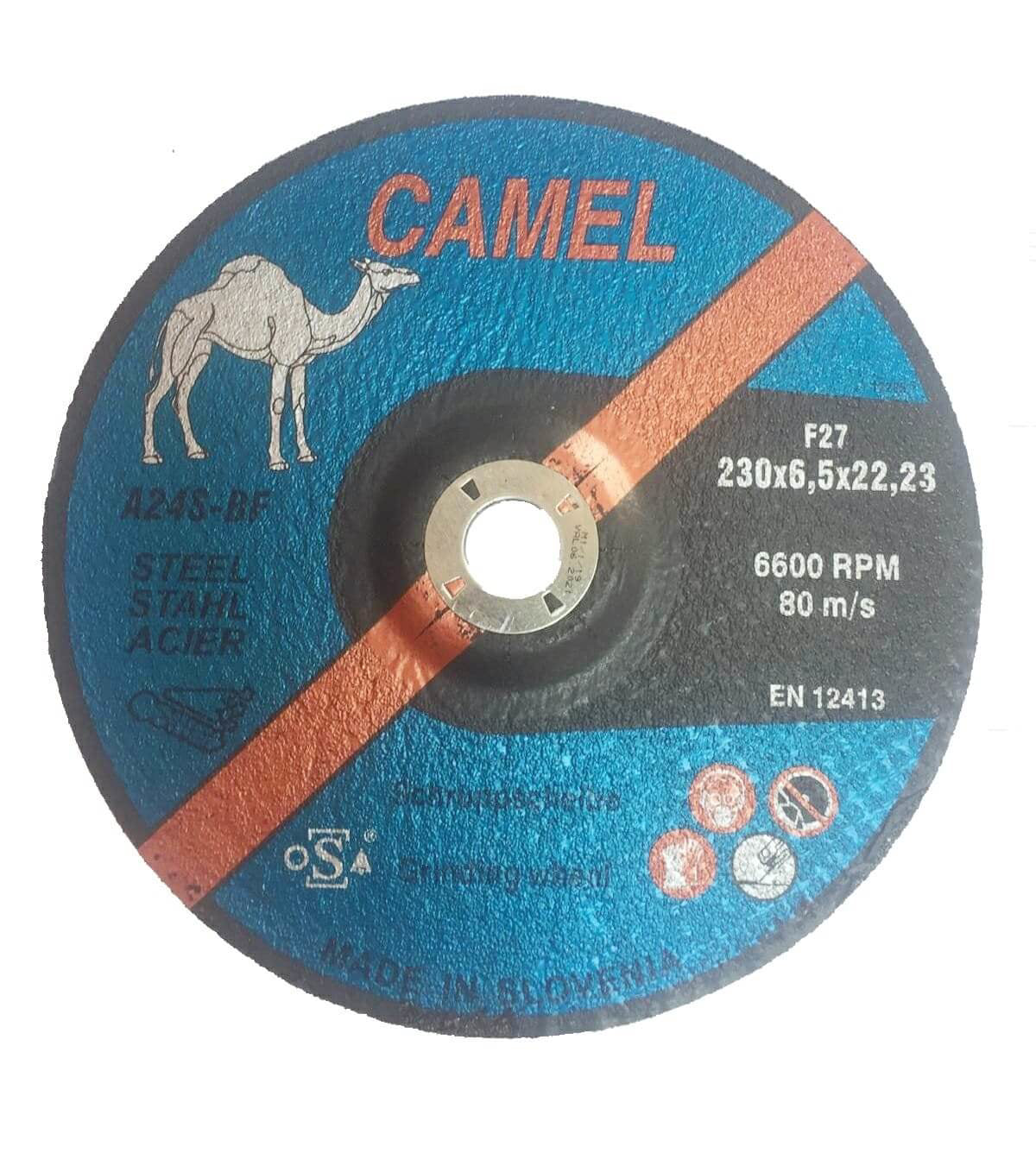 قرص الطحن المعدني الجمل 230x6.5x22.23 (9 ") F27 6600RPM EN 12413 - سلوفينيا