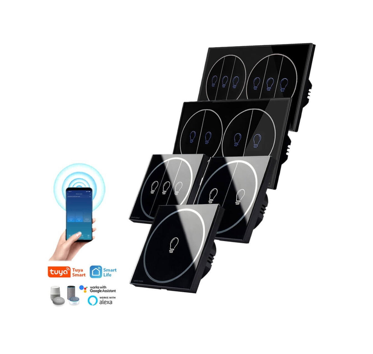 Smart WiFi Light Switch 1,2,3,4,6 Gang
