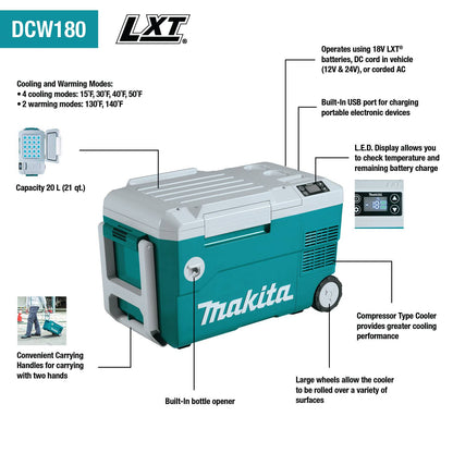 18V X2 LXT LITHIUM - ION ، 12V/24V DC Auto ، و AC Cooler/Warmer ، أداة فقط