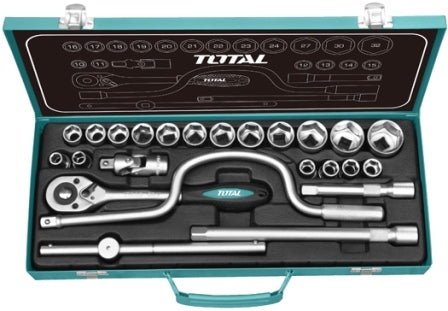 TOTAL Socket Set 1/2"Dr. - 24Pcs