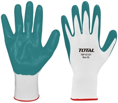 TOTAL Nitrile Gloves Coated - 10 (XL)