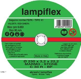 LAMPIFLEX Flat Depressed Center Stone Cutting Disc - 230mm