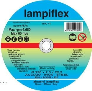 Lampiflex Flat Center Center مقاوم للصدأ القطع القطع الدقيقة - 115 ملم