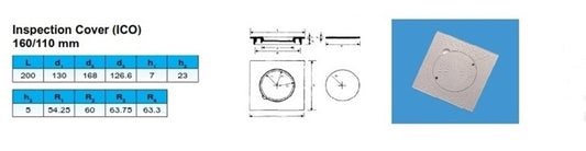 160x110mm uPVC INSPECTION COVER ROSE COLOR
