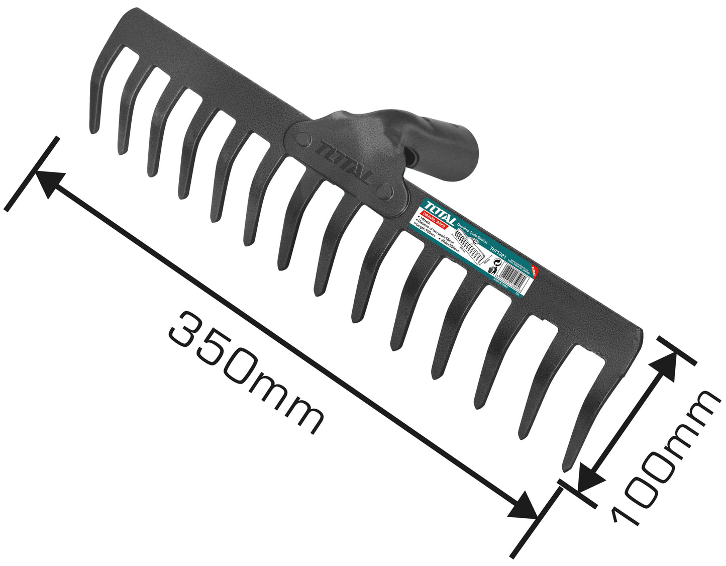 TOTAL Gravel rake without handle (14 teeth)