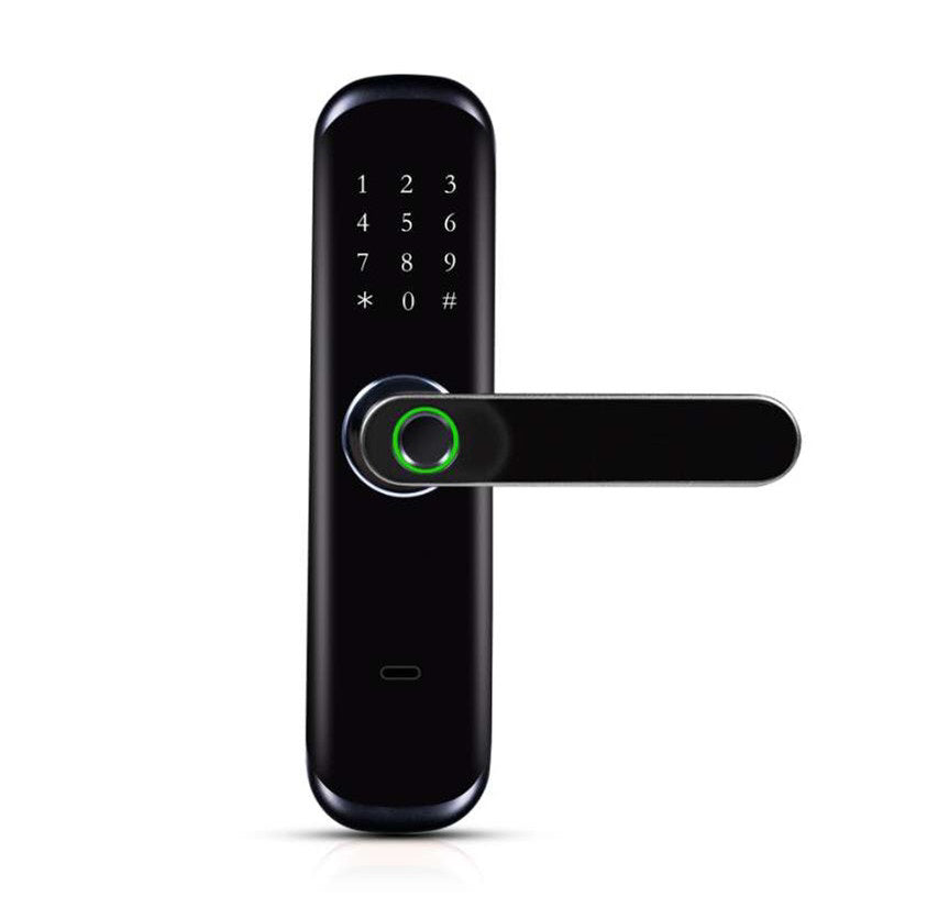 قفل الباب الذكي Bluetooth ttlock عن طريق البصمات ، البطاقة ، المفتاح ، التثبيت المجاني